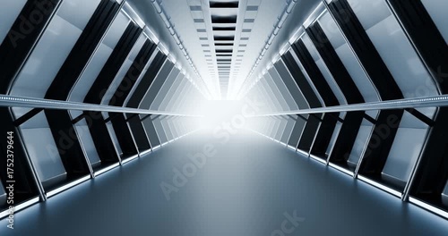 Futuristic Tunnel with Bright Light looping animation