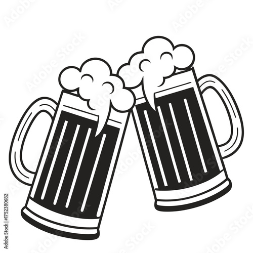 Beer mug silhouette Vector isolated on white background