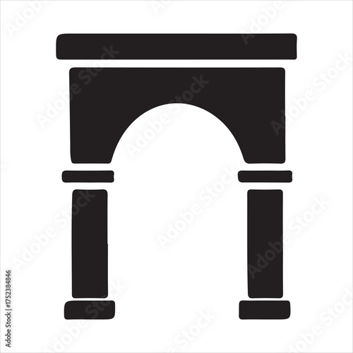 Classic archway silhouette icon monument design silhouette a white background