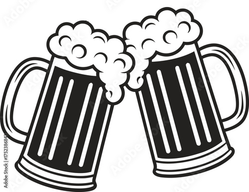 Beer mug silhouette Vector isolated on white background