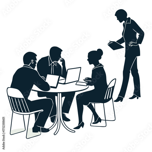 Business team meeting at round table