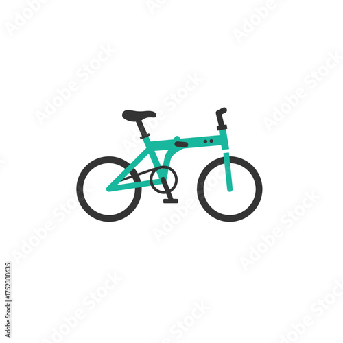 Vibrant Green Folding Bicycle Icon Representing Compact Urban Commuting, Sustainable Travel, and Modern Eco-Friendly Mobility Solutions