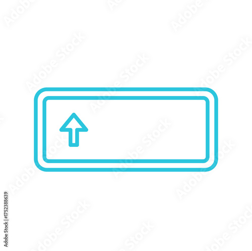 Shift  button icon. Isolated on white. Blue icon.