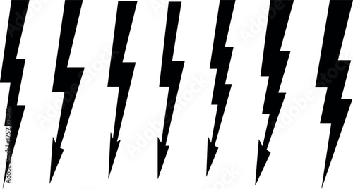 Black lightning bolt symbols on a white background