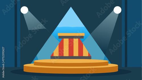 A stage spotlight icon illuminating an empty stage representing live performances and theater.