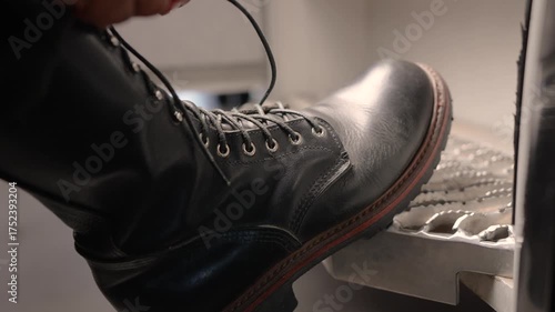 Lacing up boots 2 of 2