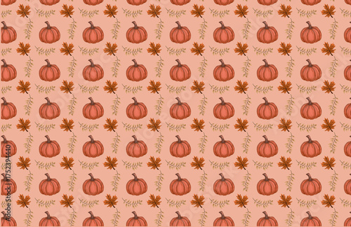 Photos autumnal seamless pattern orange