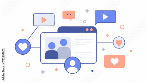 A user interface displaying a dynamic feed filled with likes comments and shares emphasizing realtime engagement a users.