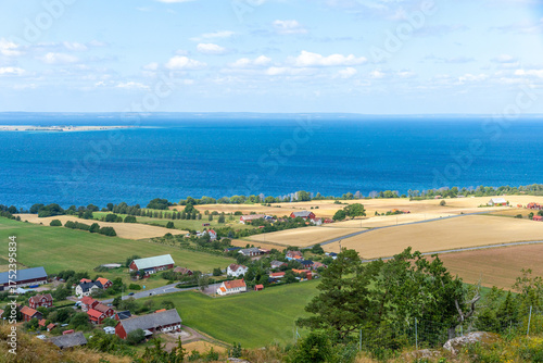 View of Vattern lake from cliff in Sweden
