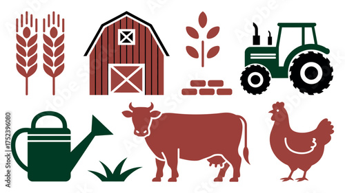 Vector art of farm icons set