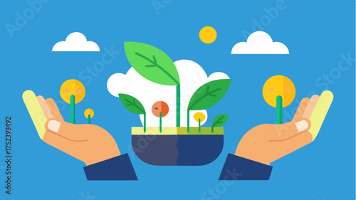 A visual metaphor of a garden with seedlings representing startups and nurturing hands indicating mentorship and support provided by incubators.