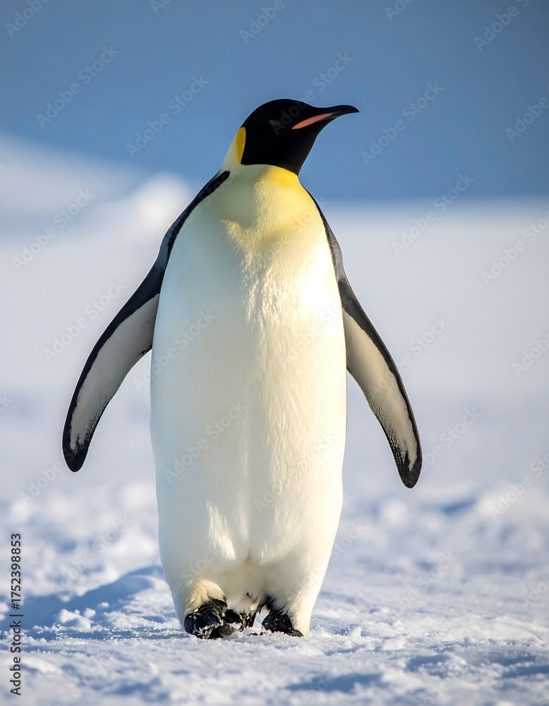 Fototapeta premium Emperor penguin on snow