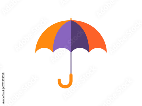 Vector art of orange and purple umbrella for weather protection