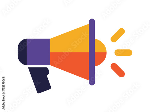 Vector art of colorful megaphone for announcement and promotion