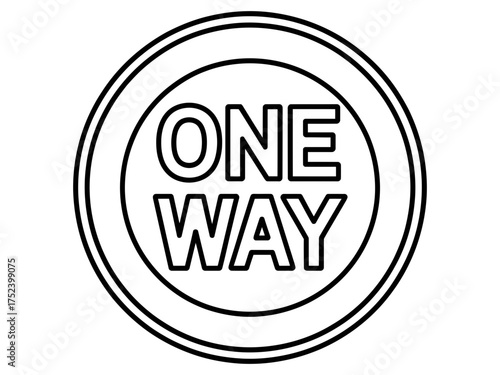 Illustration of a one way road sign