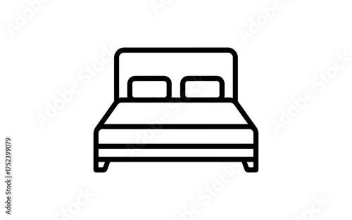 Illustration of a double bed with pillows
