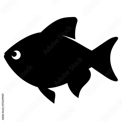 Scalable vector illustration of a congo tetra fish for aquatic and wildlife design projects silhouette