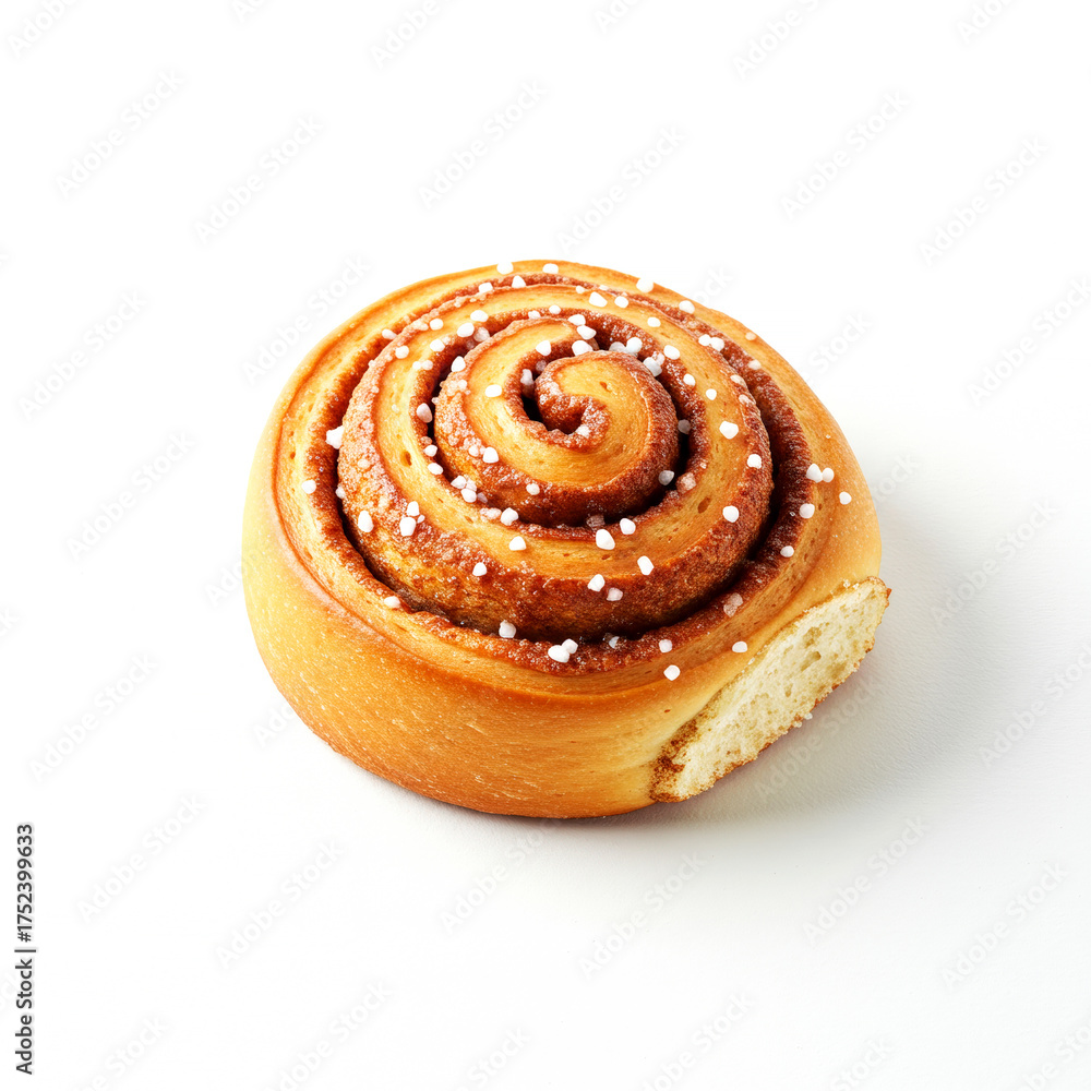 Fototapeta premium Cinnamon roll on a white background