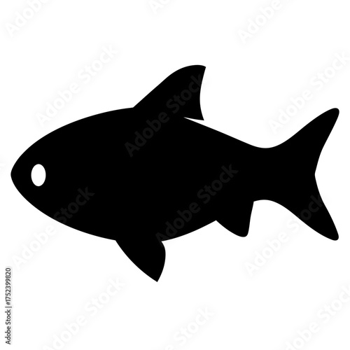 Vector illustration of a neon tetra fish vibrant scalable aquatic creature for design projects silhouette