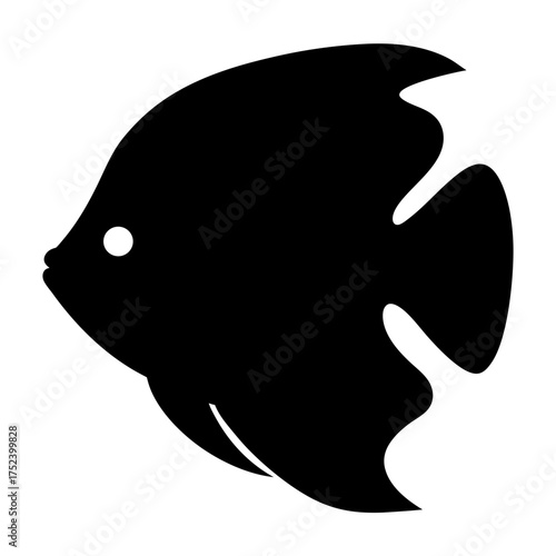 Colorful aquarium fish vector illustration - scalable graphic art for underwater scenes silhouette