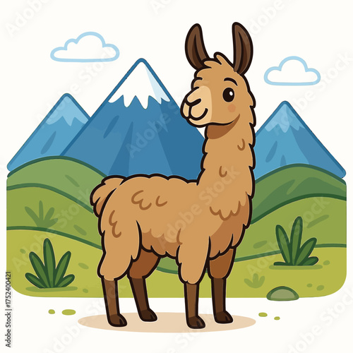 llamas in nature