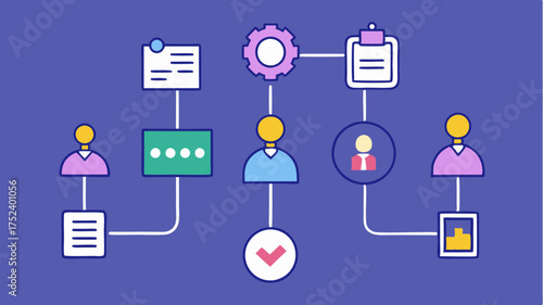 A flowchart illustrating a streamlined business process with icons representing each step from initiation to completion.