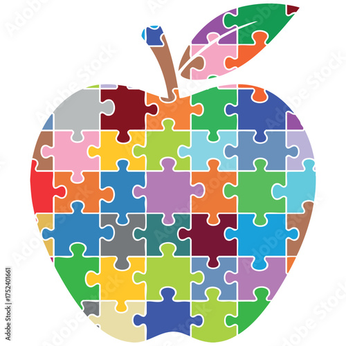 Apple logo created with puzzle