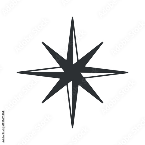 Nautical compass rose graphic symbol