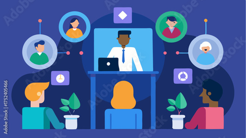 A gamified virtual conference environment featuring interactive games and trivia stations that encourage attendee engagement and networking opportunities a avatars.