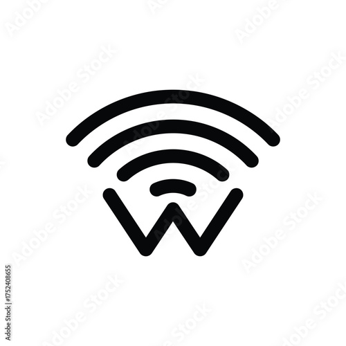 Vector art of wifi icon, representing wireless connectivity and internet access symbol