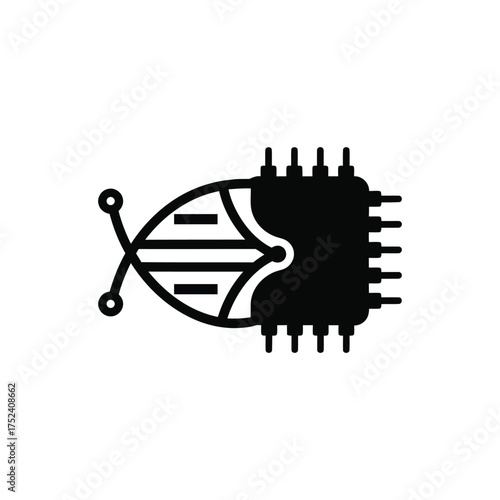 Illustration of a stylized brain with electronic components concept of artificial intelligence