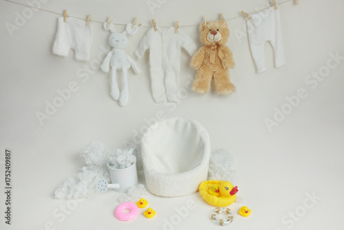 Neutral Baby Photography Props and Clothes for Newborn Shoot