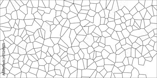 Dense White Abstract Geometric Tessellation Pattern with Black Outlines and Soft Shadows on White Background