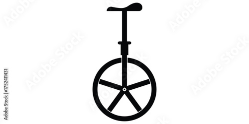 Unicycle Silhouette Vector Art Illustration web and apps icon