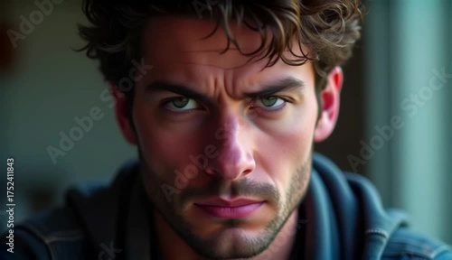 Sharp Squint: Intense Male Expression