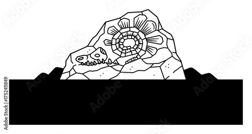 Future Fossil Concept - Minimalist Vector Design