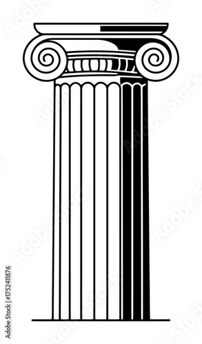 Greek Doric Column Vector Illustration