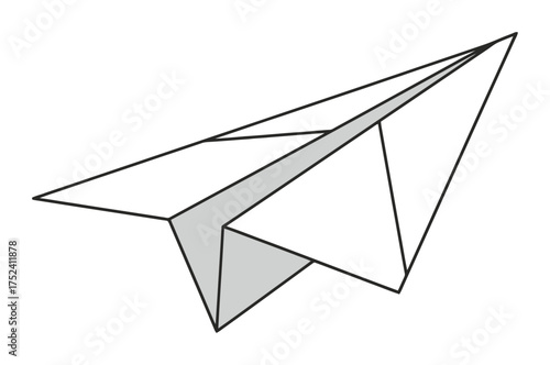 Paper Airplane Vector - Minimalist Design on White