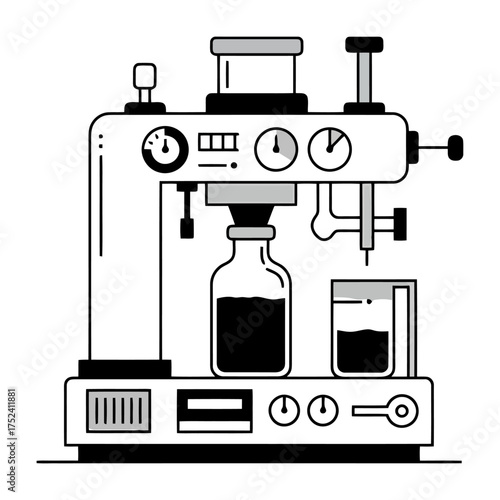 Machine Measuring Longing - Minimalist Vector