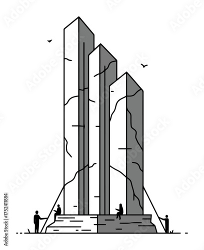 Anthropocene Monument Vector Illustration