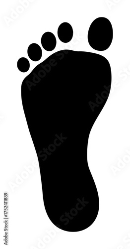 Footprint Silhouette Vector, Minimalist Design