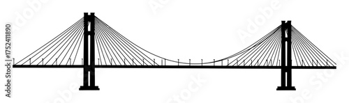 Minimalist Suspension Bridge Outline Vector