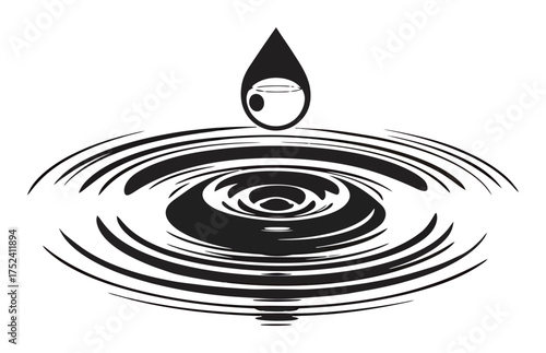 Concentric Water Circles - Minimalist Vector Design