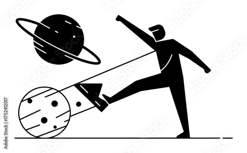 Gravity Rebellion Vector Illustration - Simple Minimalist Design