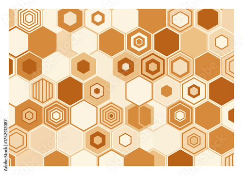 Stylized Honeycomb Pattern: Minimalist Geometric Hexagon Vector Art