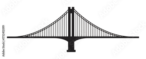 Minimalist Suspension Bridge Harp Vector Art, Clean Lines, High Contrast Design
