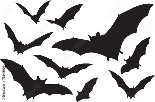 bats silhouettes vector