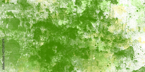 Organic Green Textured Background with Mossy and Grungy Overlays for Natural or Aged Design Concepts and Wall Art