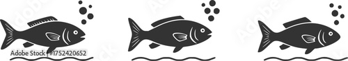 Fresh catch of the day three beautiful fish swimming in the ocean ready for a delicious meal in a modern seafood restaurant or fish market today

