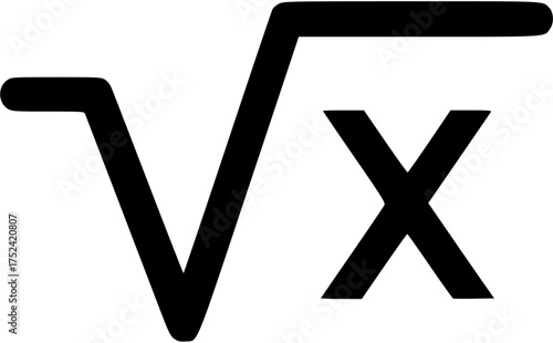 Square root icon, math symbol, line style. mathematics formula, science equal calculation. pictogram analysis for web and mobile app logo. vector illustration design on white background 